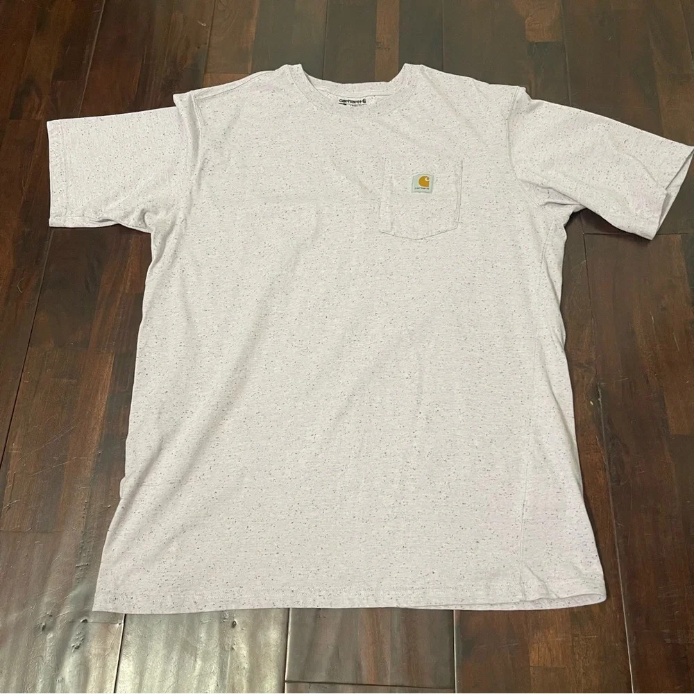 Carhartt Speckled Tshirt Men’s XL Tall Loose Fit Heavy Weight Light Purple